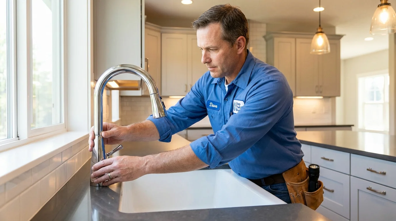 Kitchen faucet installation by Johns Plumbing LLC in West New York